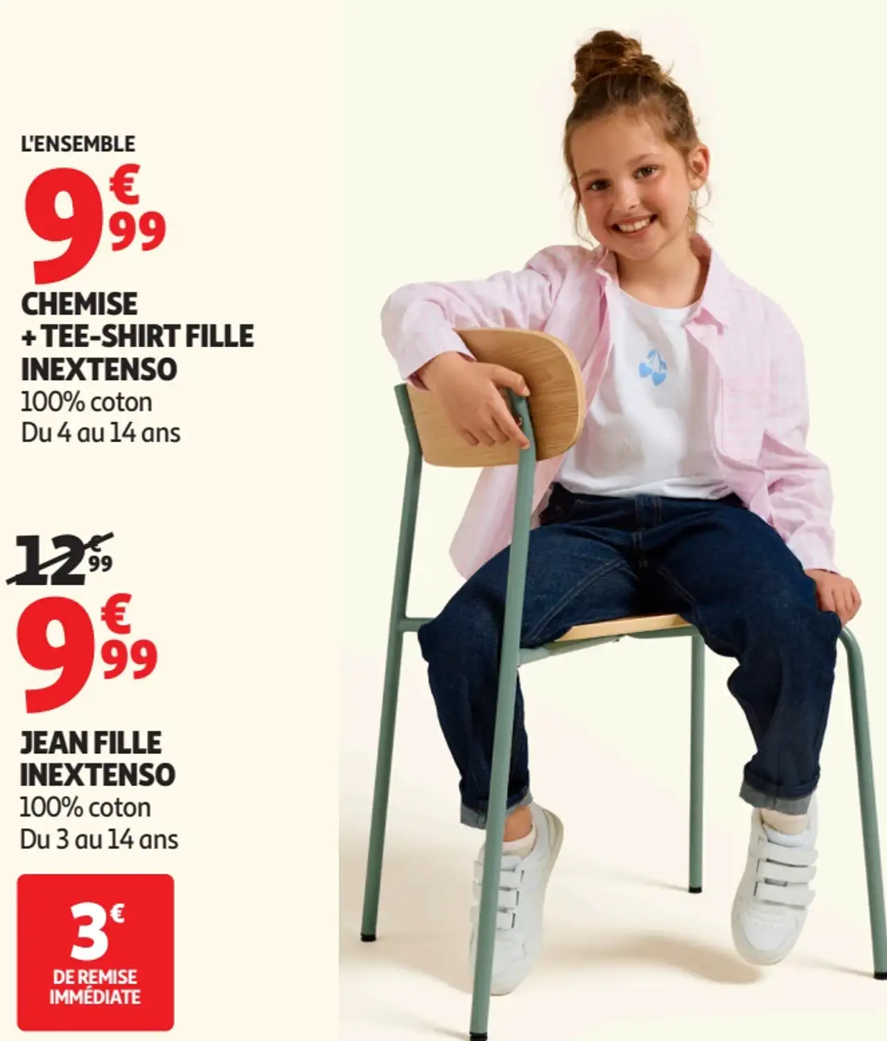 L'ensemble Chemise + Tee-shirt fille Inextenso