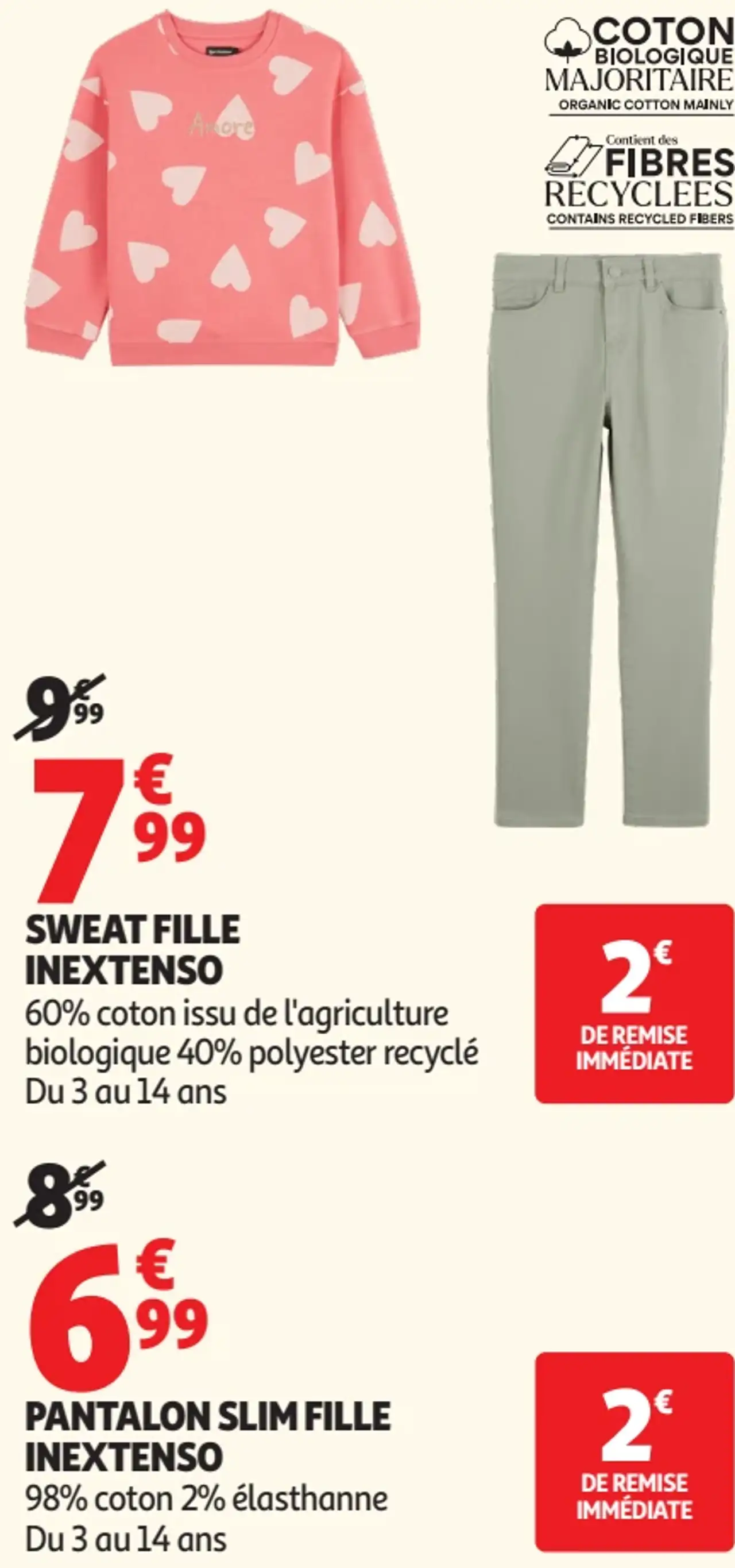 Pantalon slim fille Inextenso