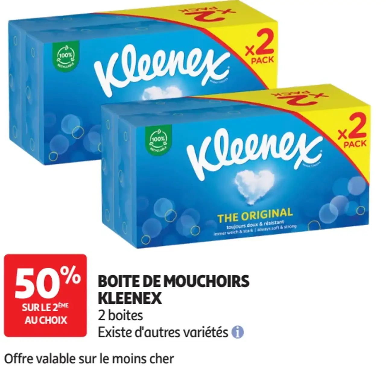 Boite de mouchoirs Kleenex 2 boites