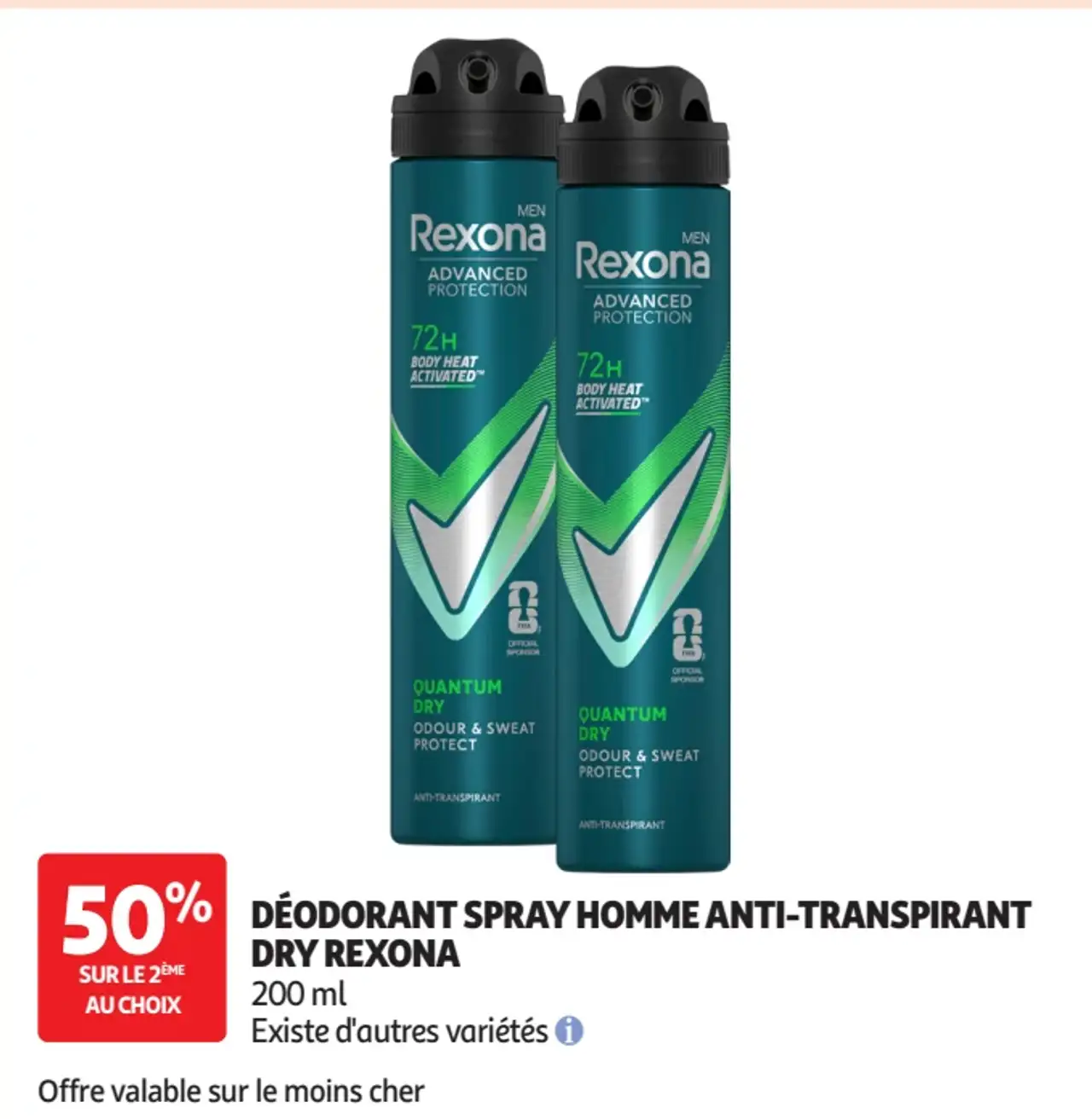 DÉODORANT SPRAY HOMME ANTI-TRANSPIRANT DRY REXONA