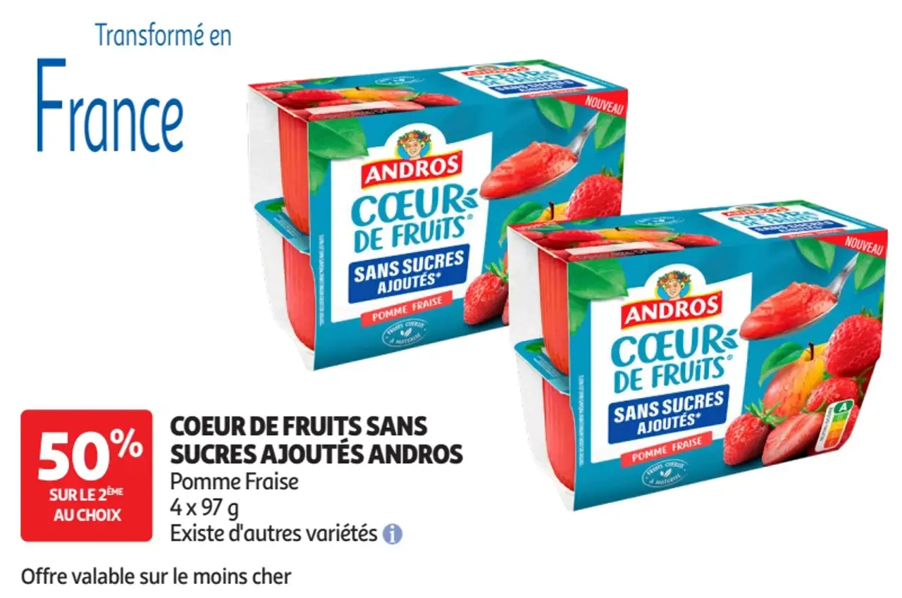 Coeur de fruits sans sucres ajoutés Andros
