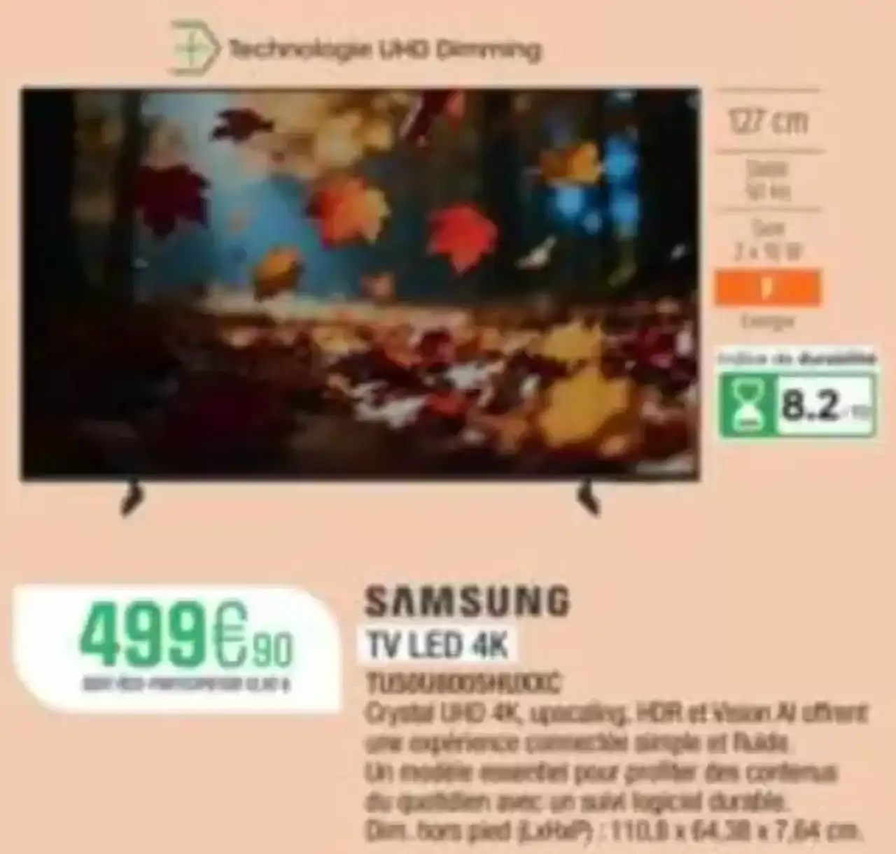 SAMSUNG TV LED 4K TU50CU8005HXXC