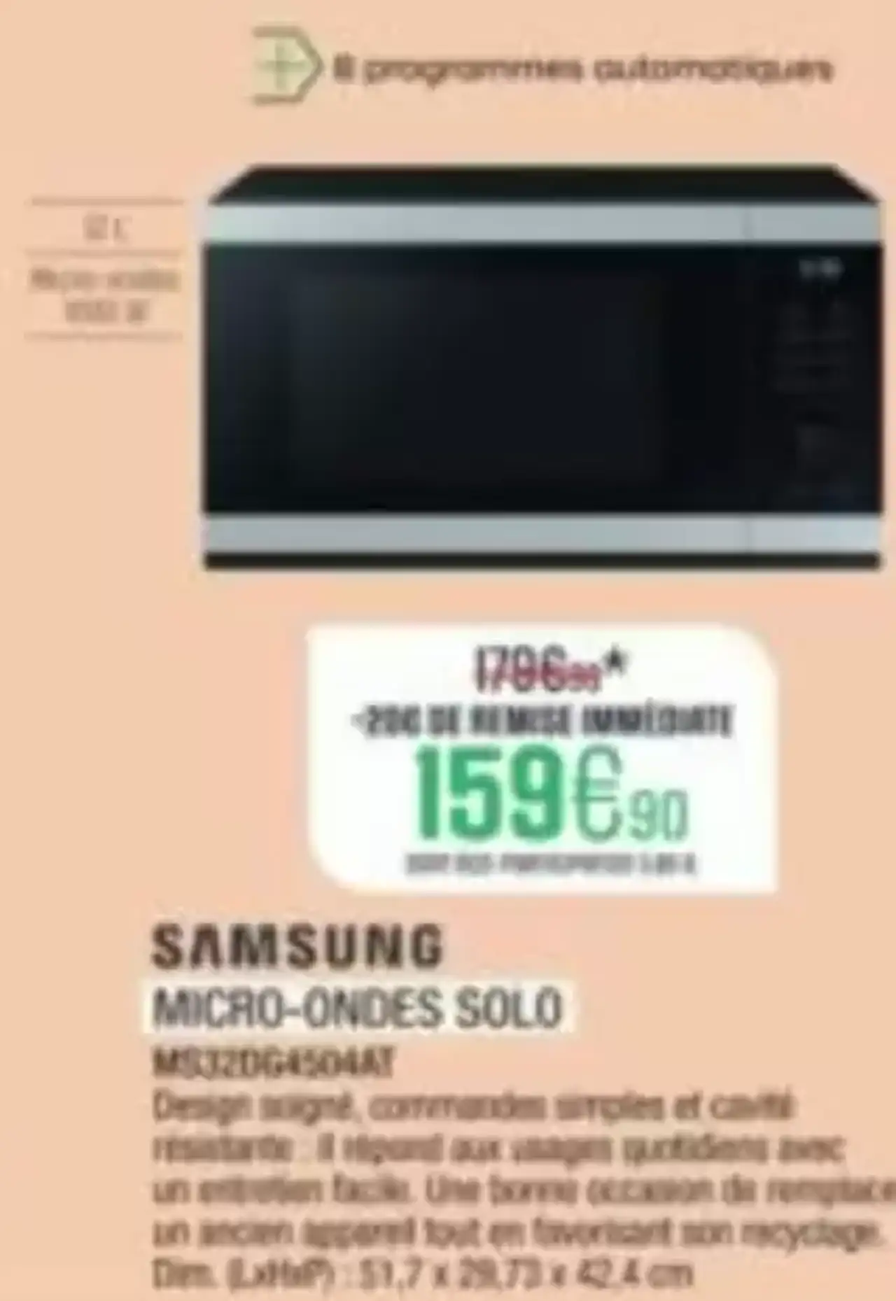 Micro-ondes Solo Samsung MS32DG4504AT
