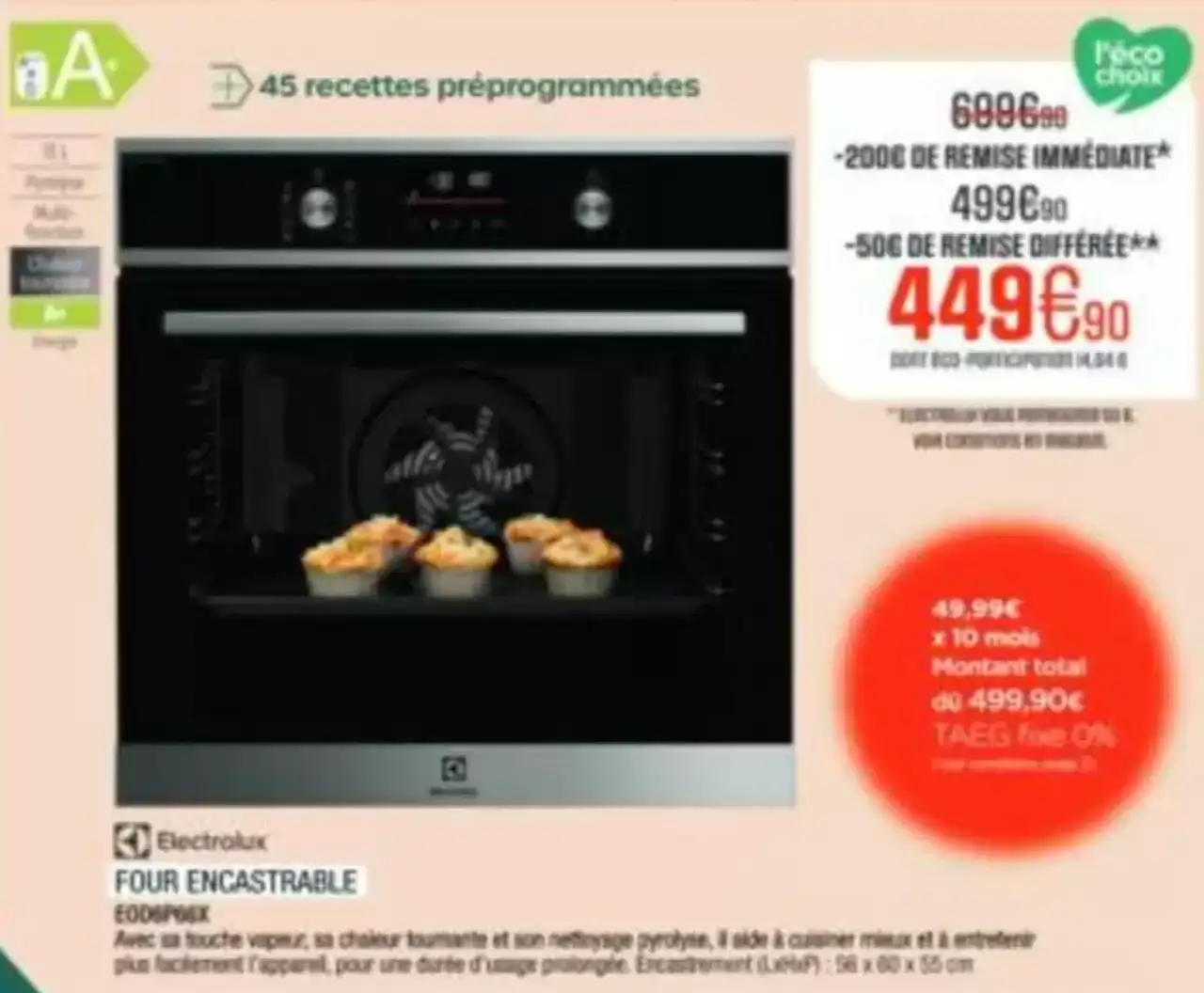 Electrolux Four encastrable EOD6P66X