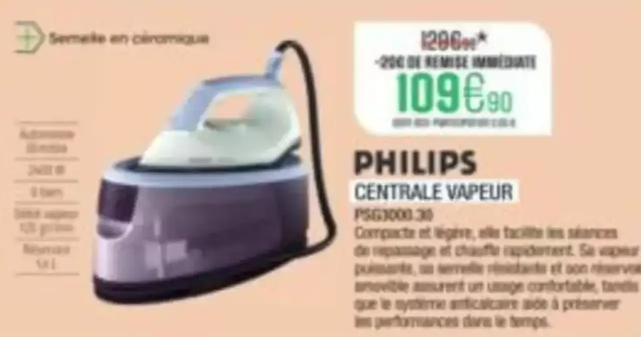 Philips Centrale Vapeur PSG3000.30