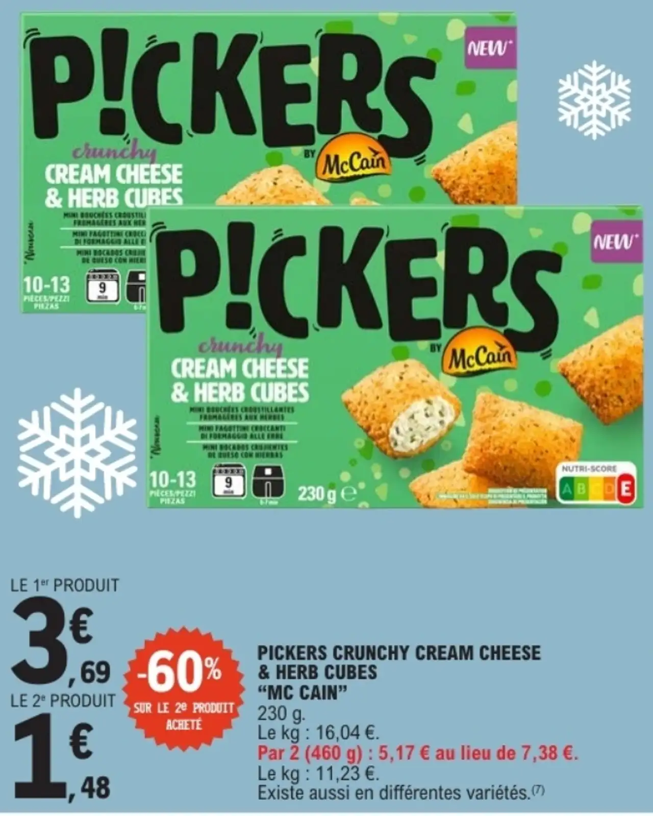 PICKERS CRUNCHY CREAM CHEESE & HERB CUBES "MC CAIN"