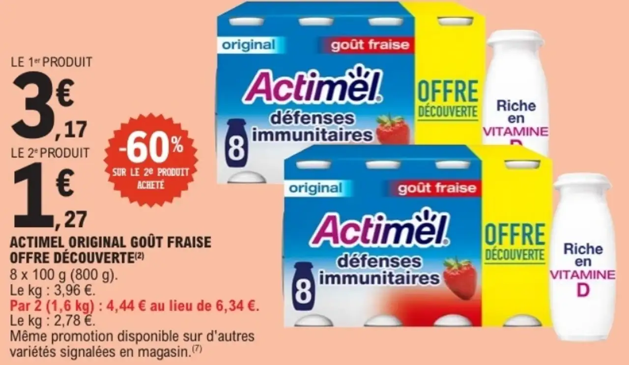 Actimel Original Goût Fraise Offre Découverte