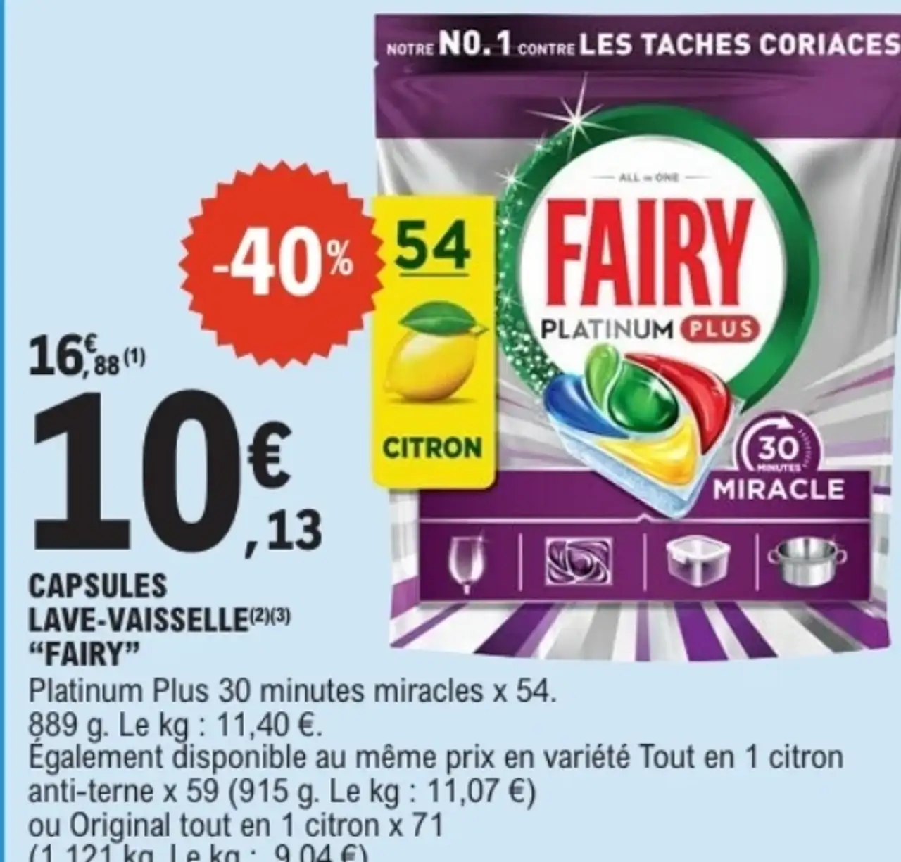 Capsules Lave-vaisselle Fairy Platinum Plus