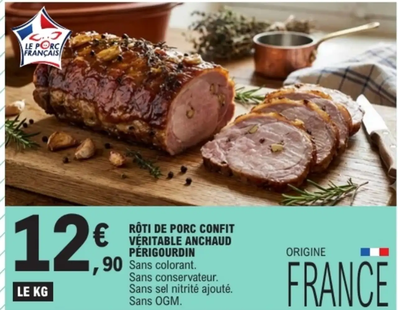 Rôti de porc confit véritable Anchaud Périgourdin