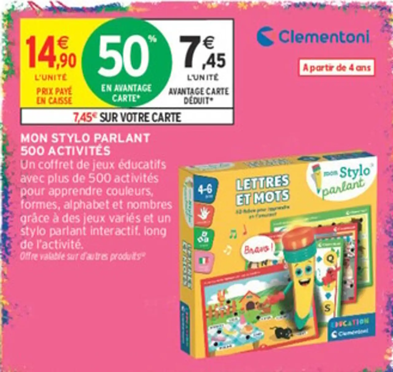 Clementoni Mon stylo parlant 500 activités