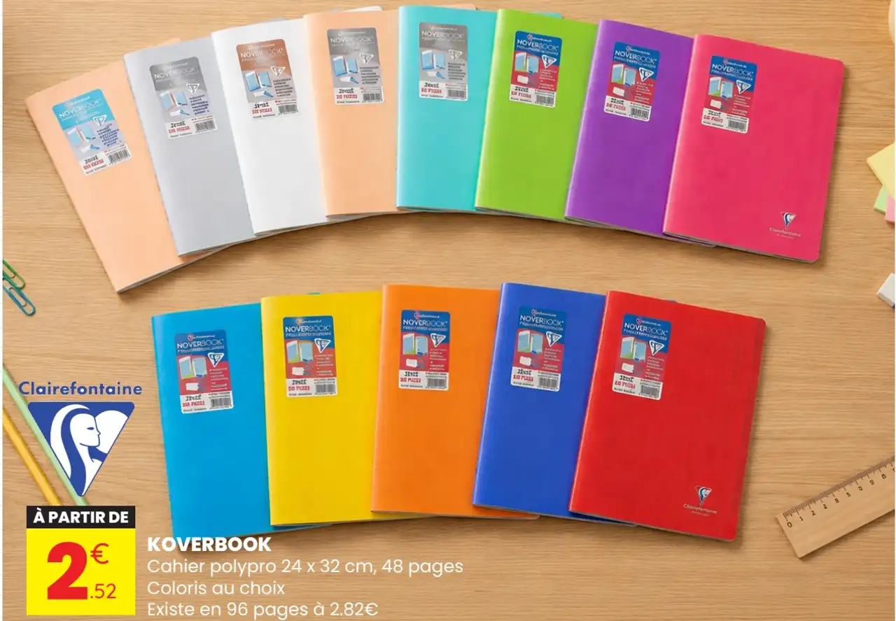 KOVERBOOK Cahier polypro 24 x 32 cm, 48 pages Clairefontaine