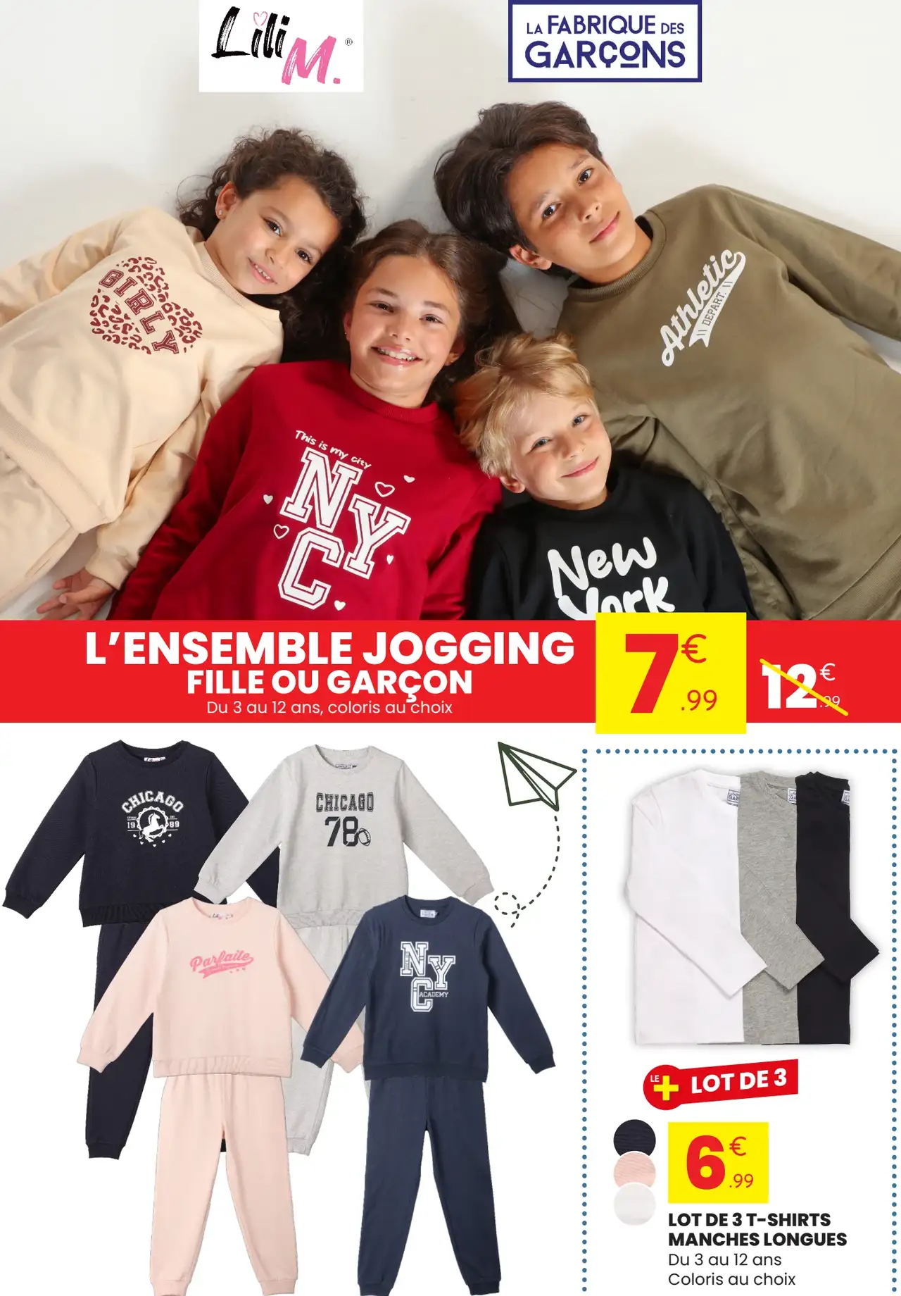 L'ensemble jogging fille ou garçon Lili M. ou La Fabrique des Garçons