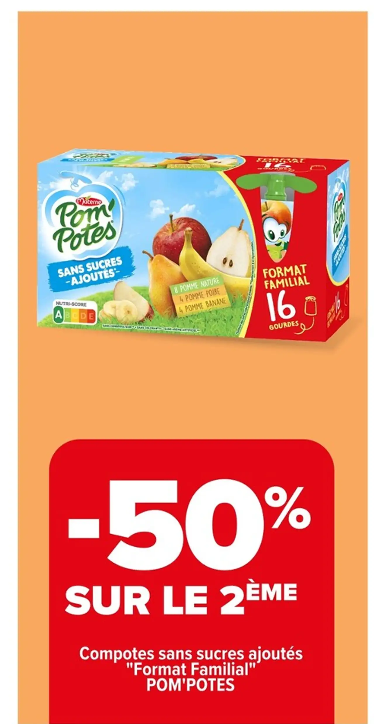 Compotes sans sucres ajoutés "Format Familial" POM'POTES