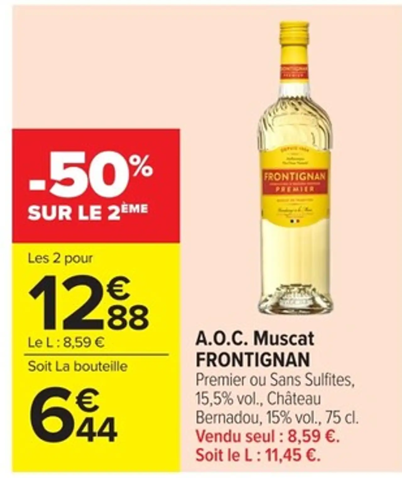 A.O.C. Muscat Frontignan Premier ou Sans Sulfites Château Bernadou