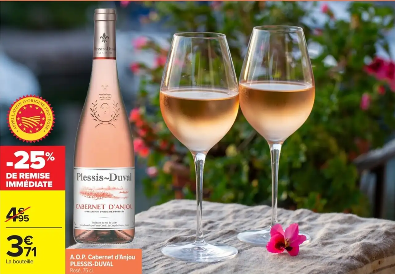 A.O.P. Cabernet d'Anjou PLESSIS-DUVAL Rosé, 75 cl.