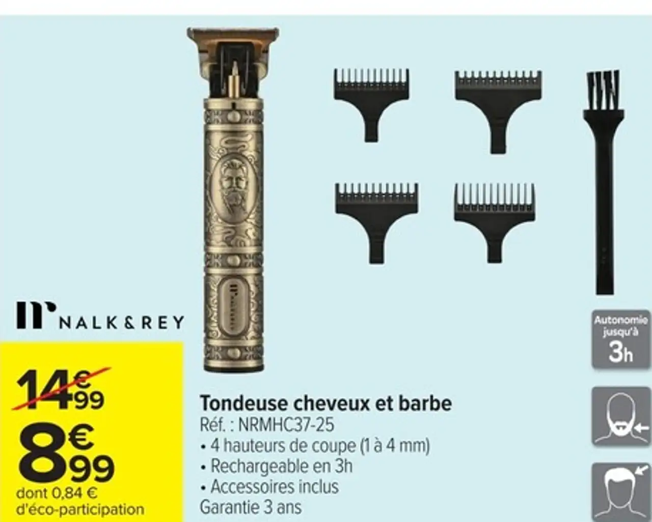 Tondeuse cheveux et barbe Nalk & Rey