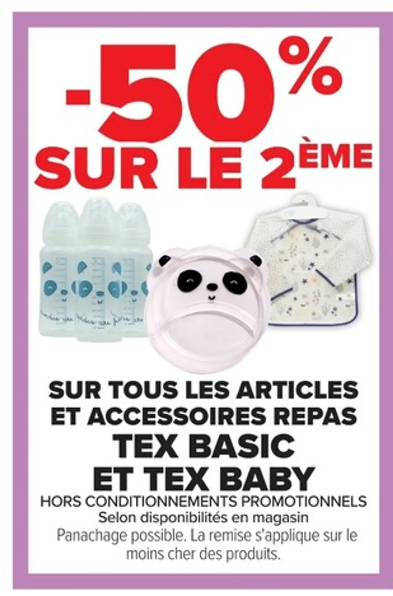 Articles et accessoires repas Tex Basic et Tex Baby