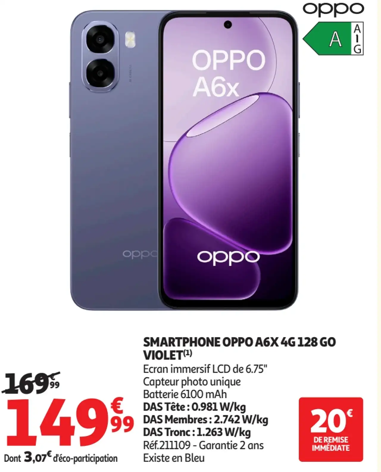 SMARTPHONE OPPO A6X 4G 128 GO VIOLET