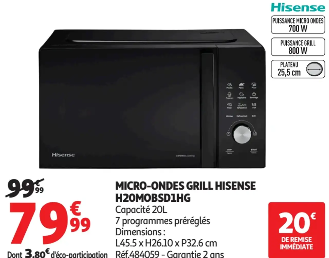 MICRO-ONDES GRILL HISENSE H20MOBSD1HG