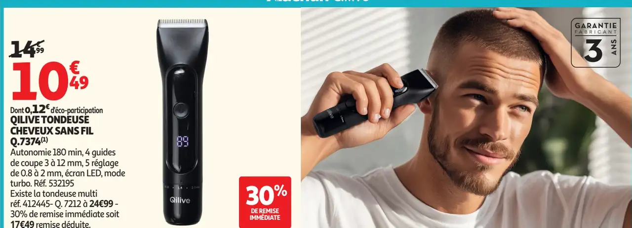 Qilive Tondeuse Cheveux Sans Fil Q.7374