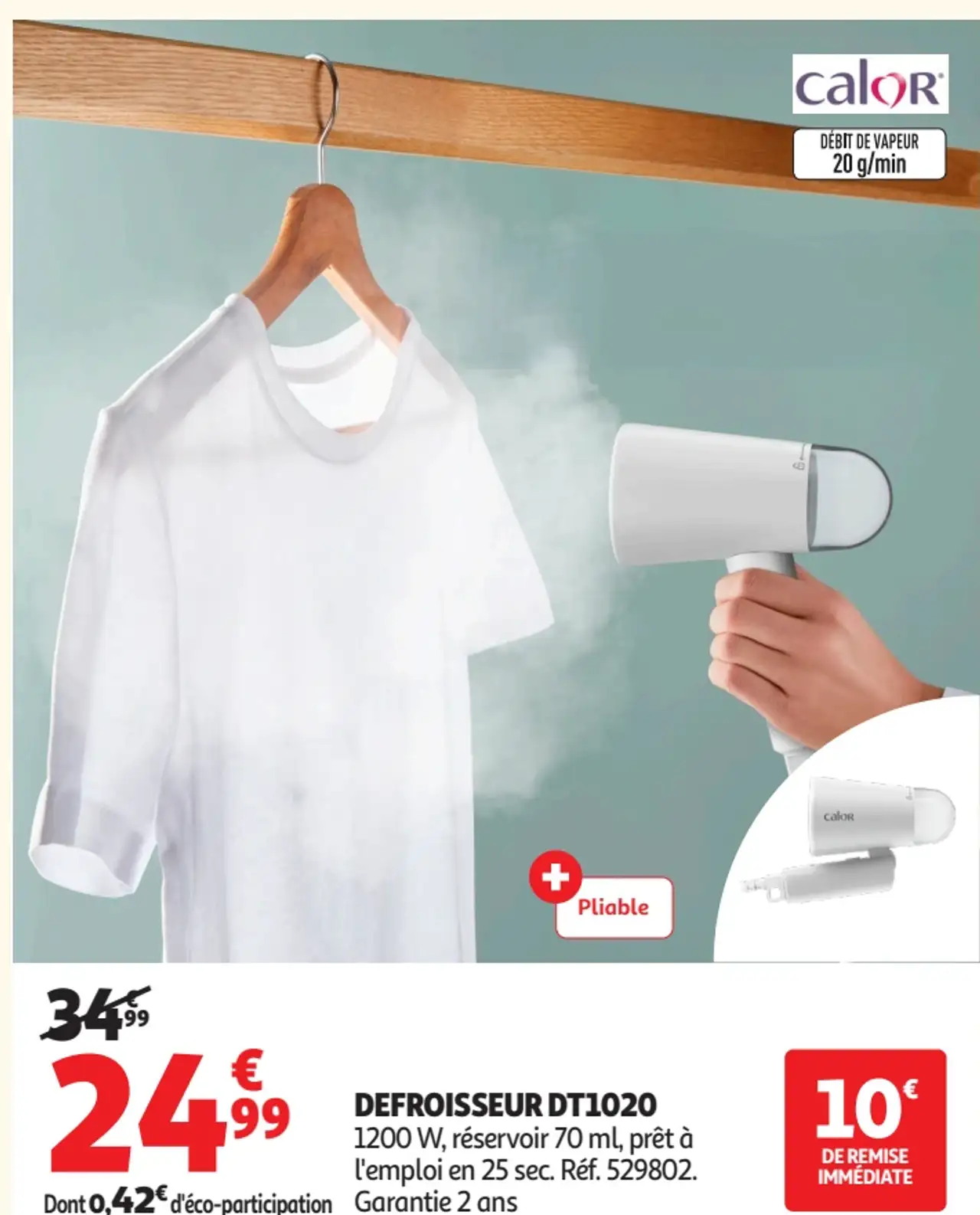 DÉFROISSEUR DT1020 Calor