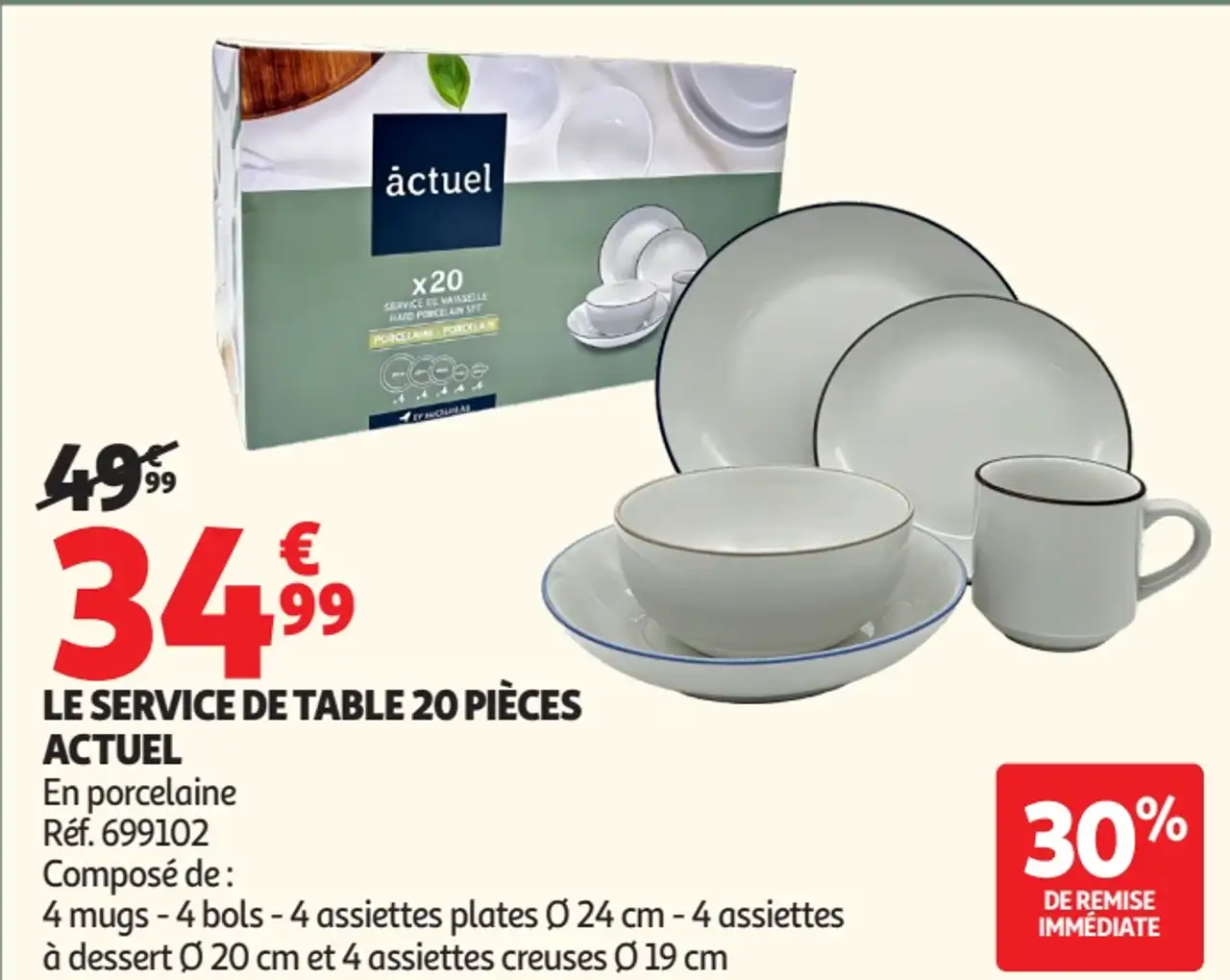 LE SERVICE DE TABLE 20 PIÈCES ACTUEL