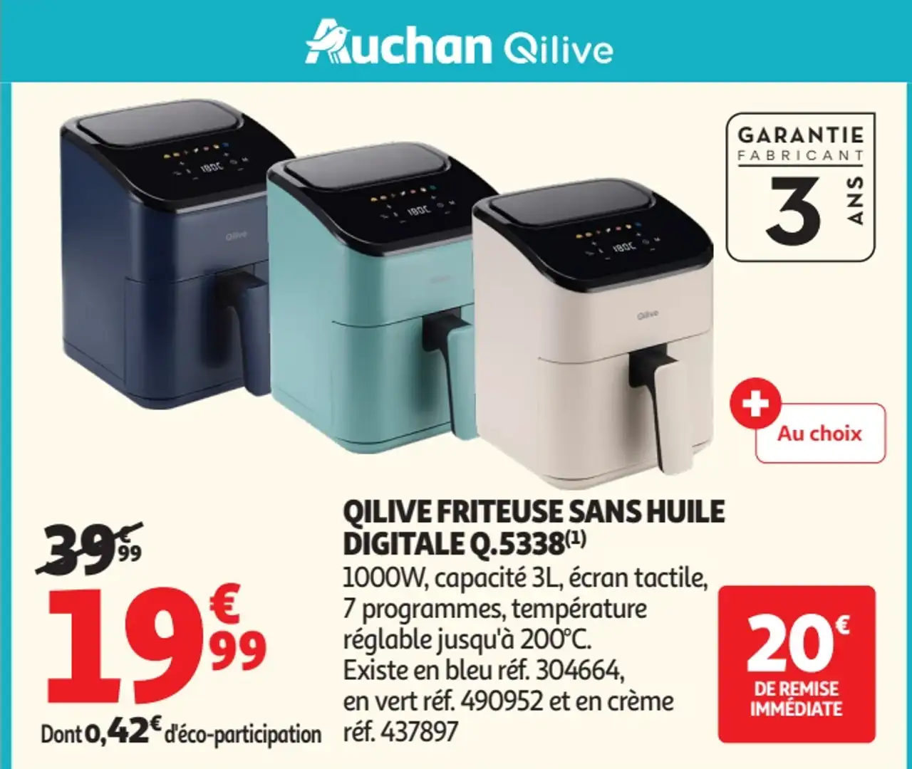 Qilive Friteuse Sans Huile Digitale Q.5338