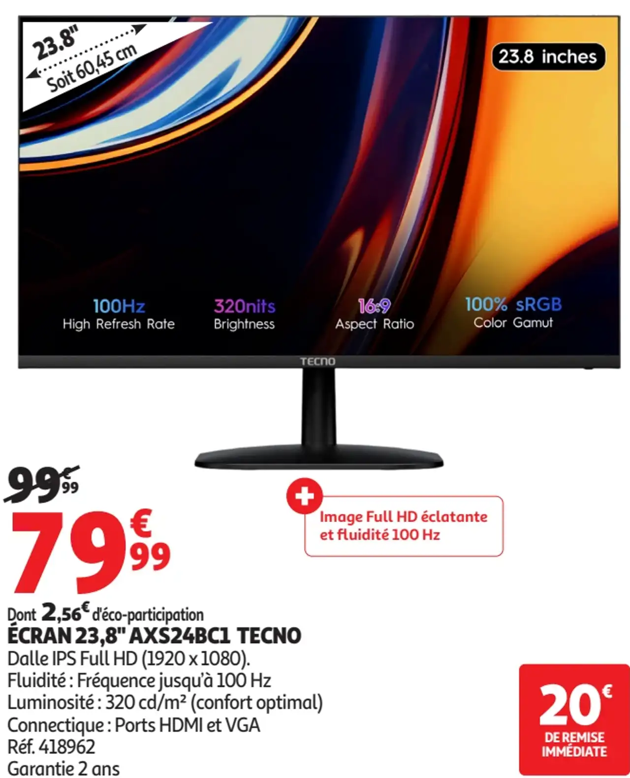 ÉCRAN 23,8" AXS24BC1 TECNO