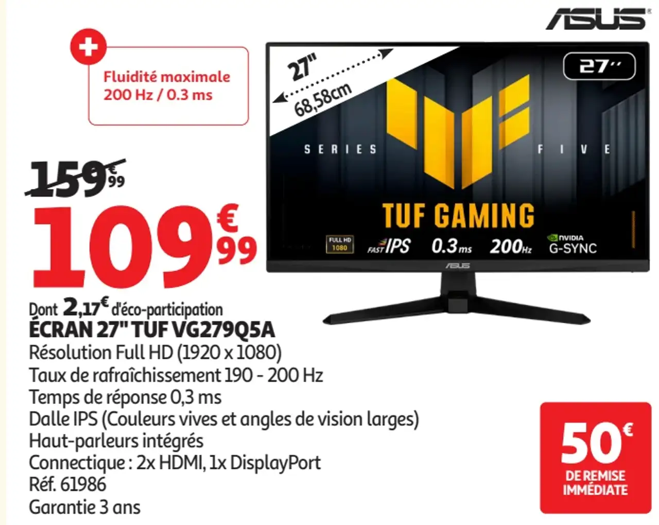 ÉCRAN 27" TUF VG279Q5A ASUS