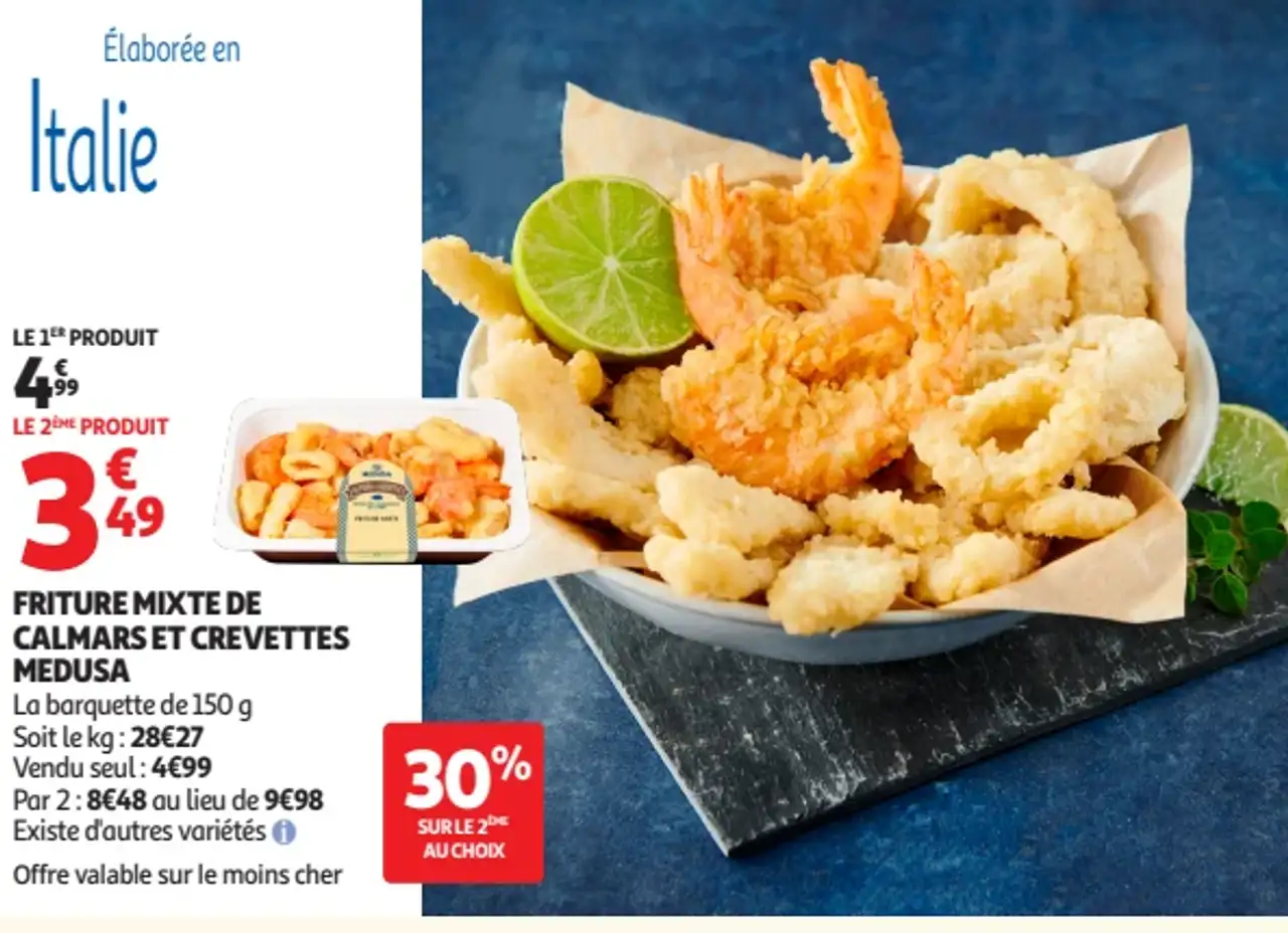 Friture mixte de calmars et crevettes Medusa