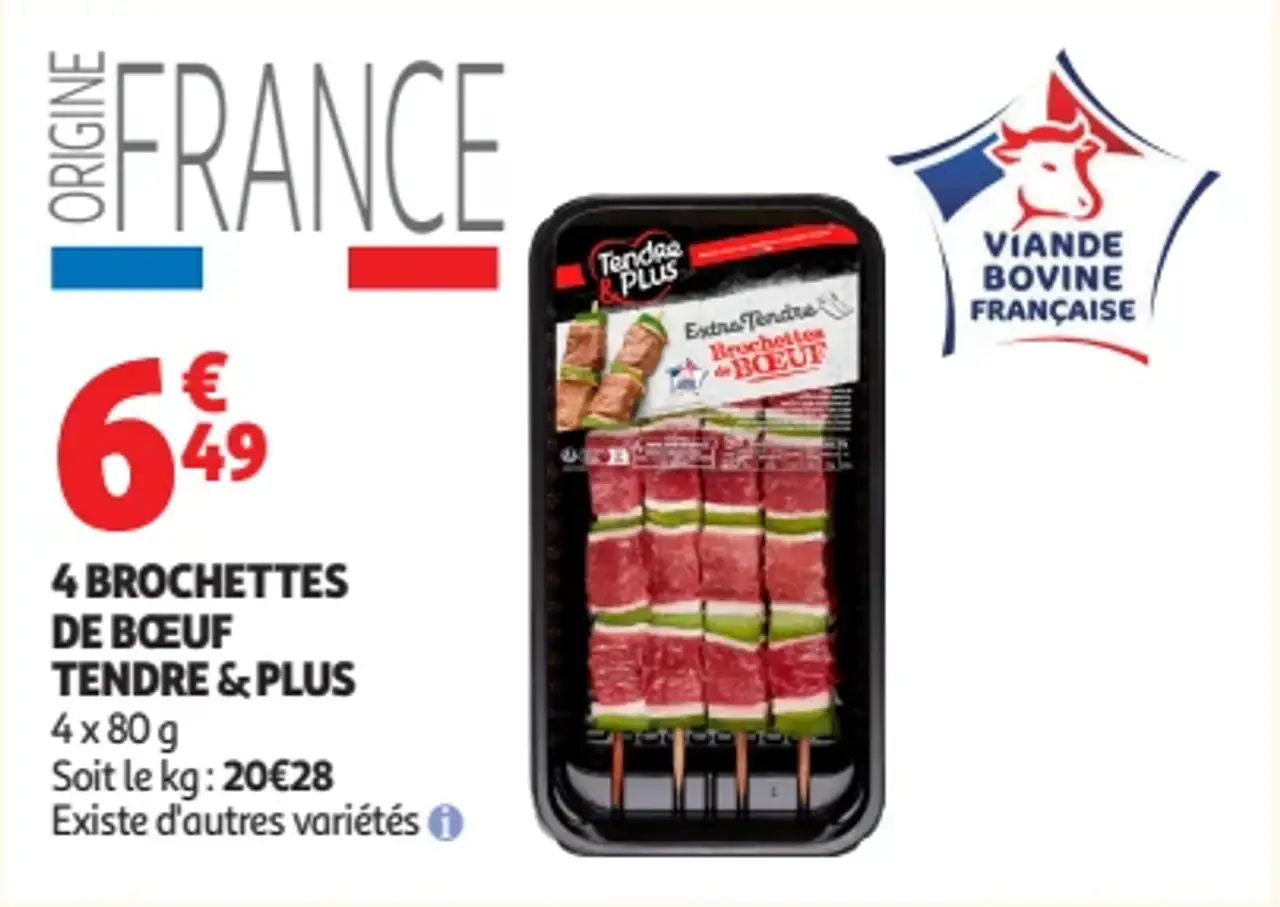 4 Brochettes de boeuf Tendre & Plus