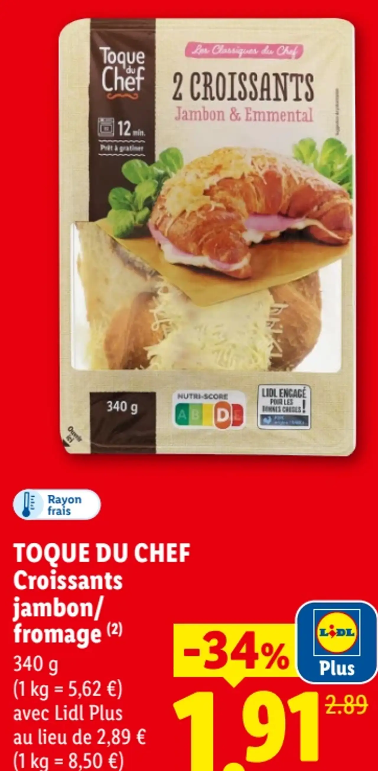 TOQUE DU CHEF Croissants jambon/fromage