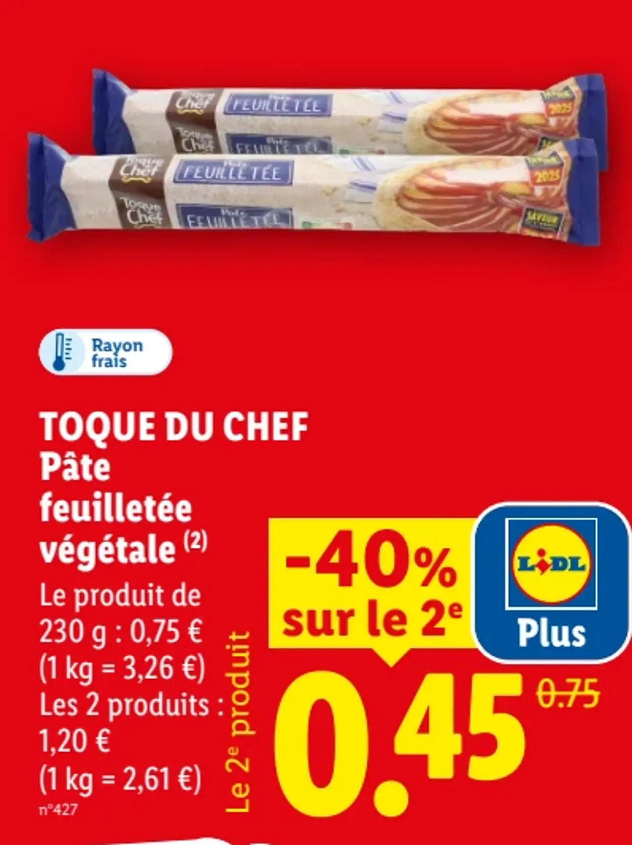 TOQUE DU CHEF Pâte feuilletée végétale