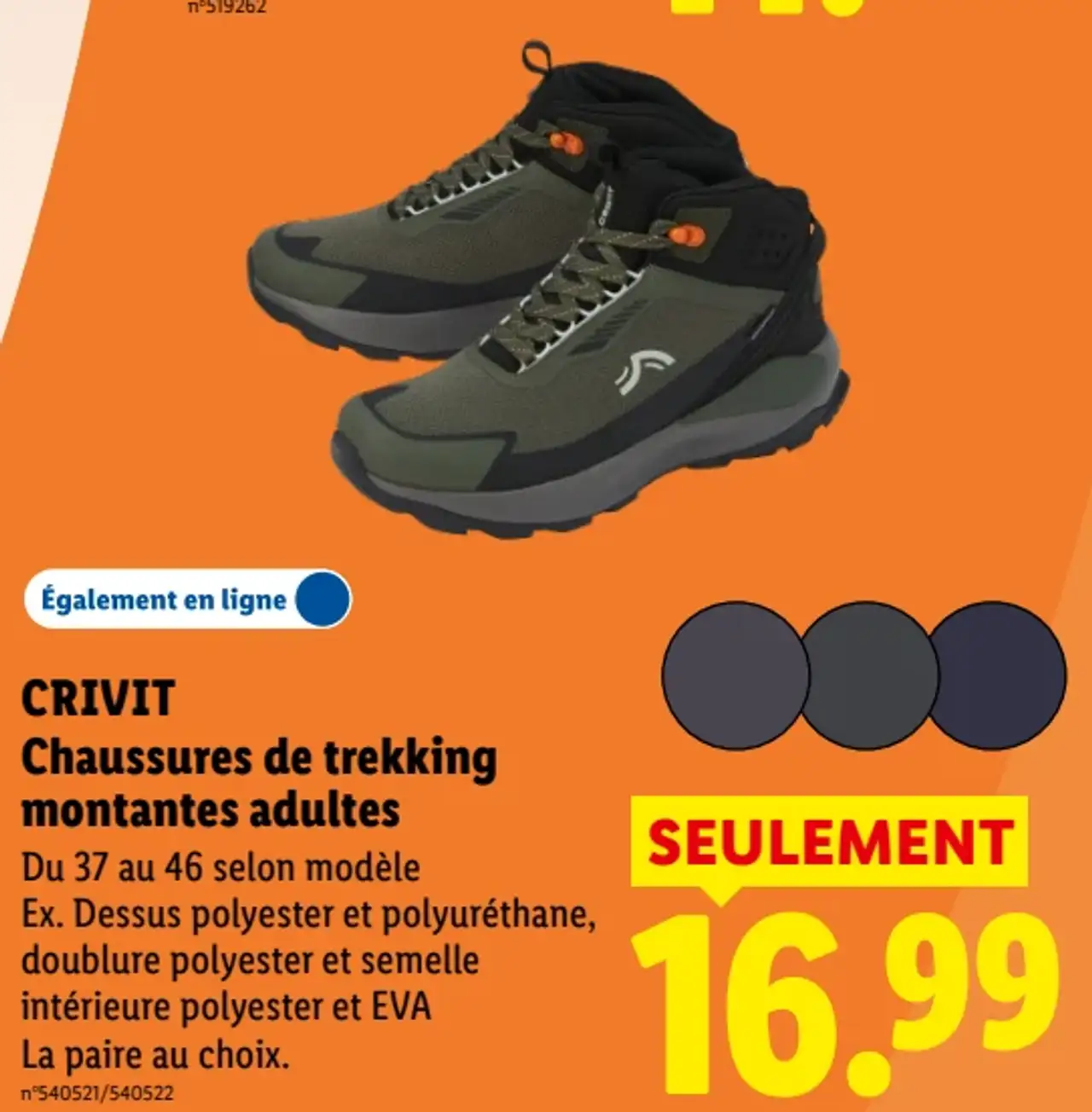 CRIVIT Chaussures de trekking montantes adultes