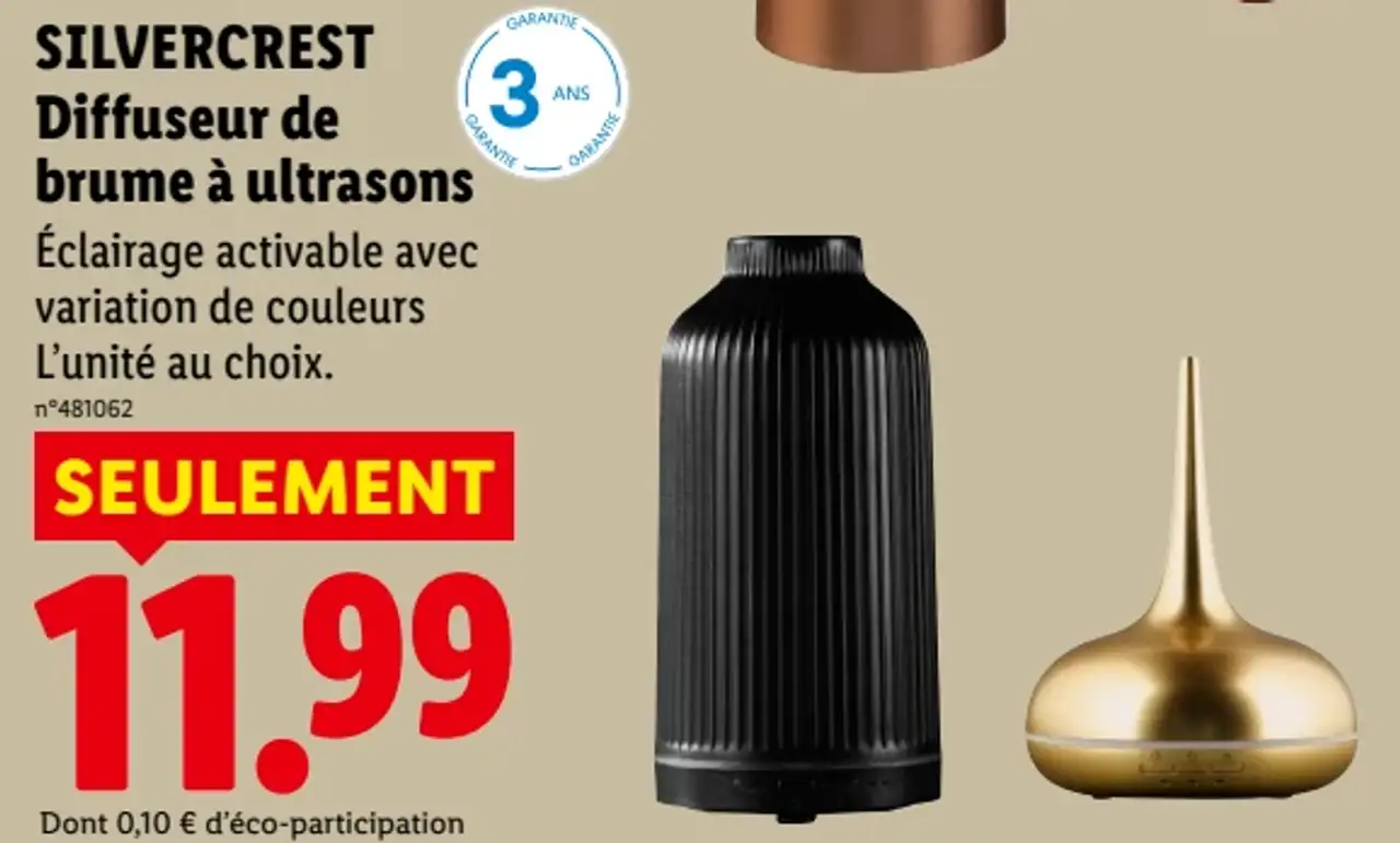 SILVERCREST Diffuseur de brume à ultrasons