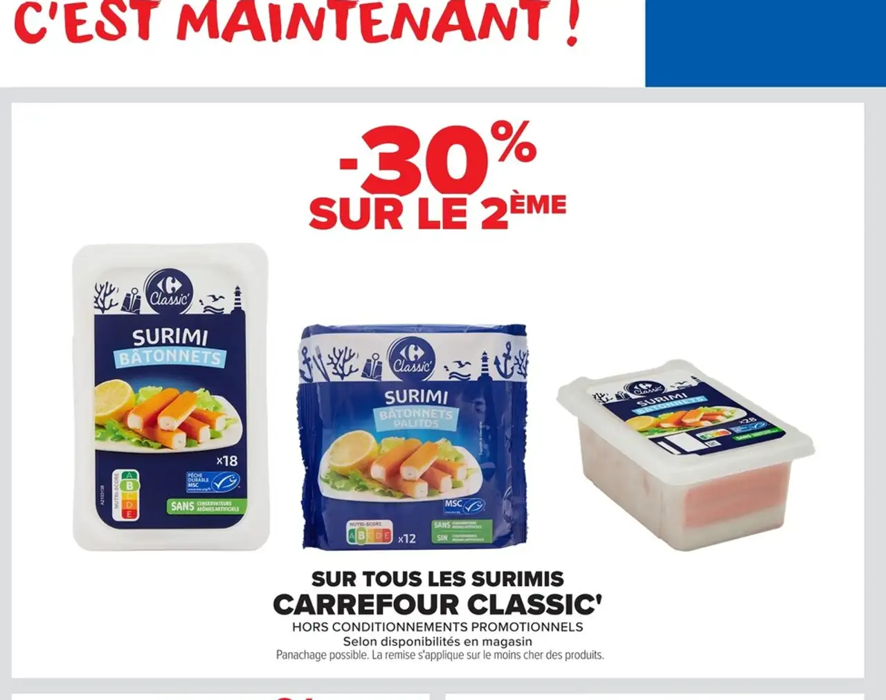 Surimi Bâtonnets Carrefour Classic'
