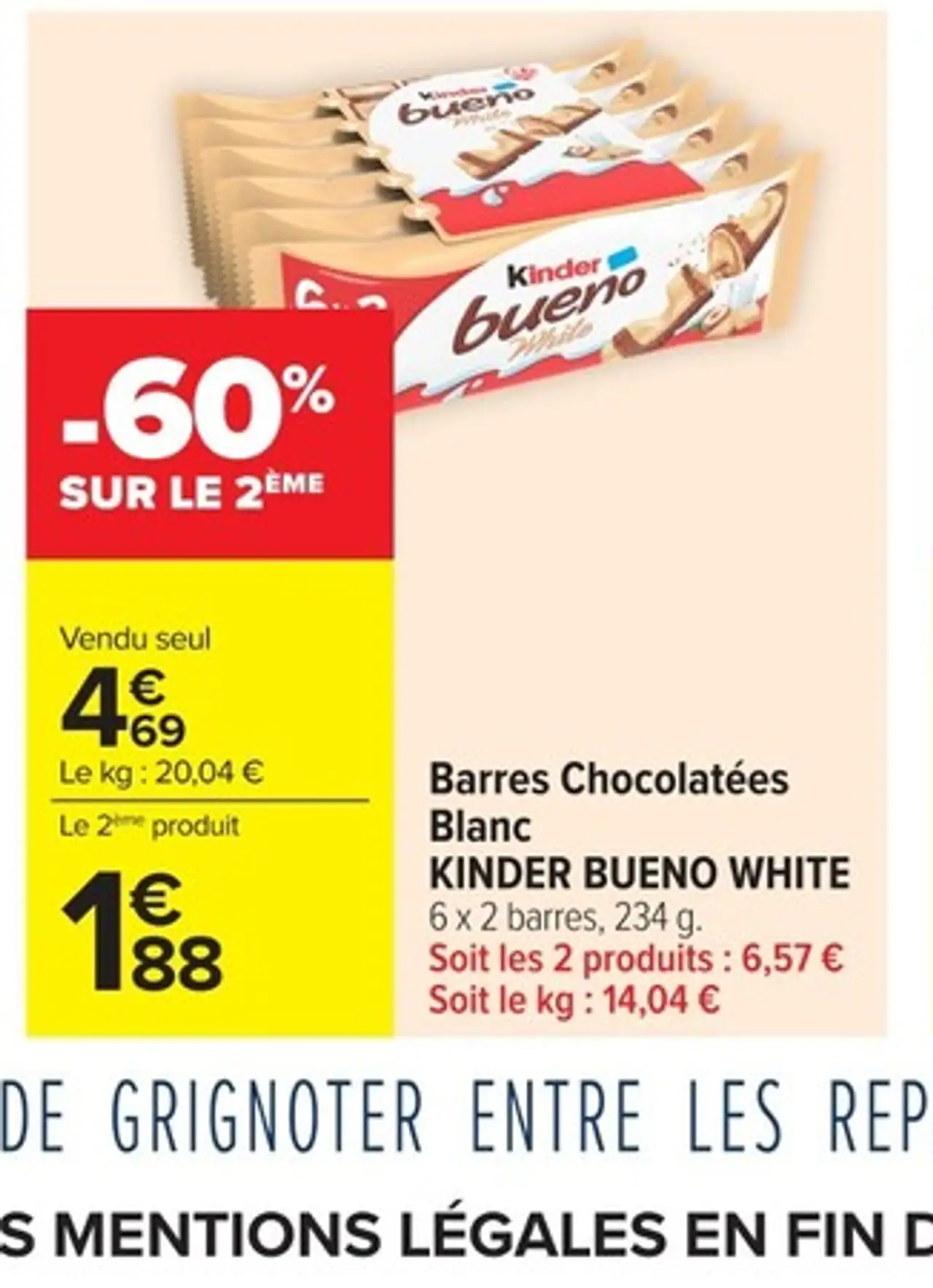 Barres Chocolatées Blanc KINDER BUENO WHITE