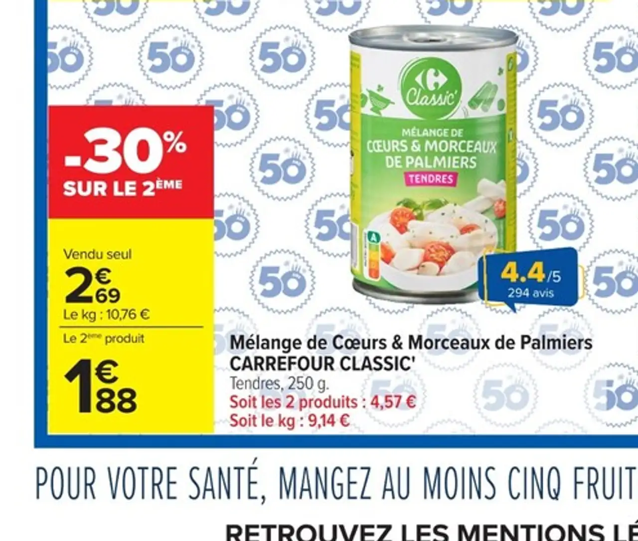 Mélange de Coeurs & Morceaux de Palmiers Carrefour Classic