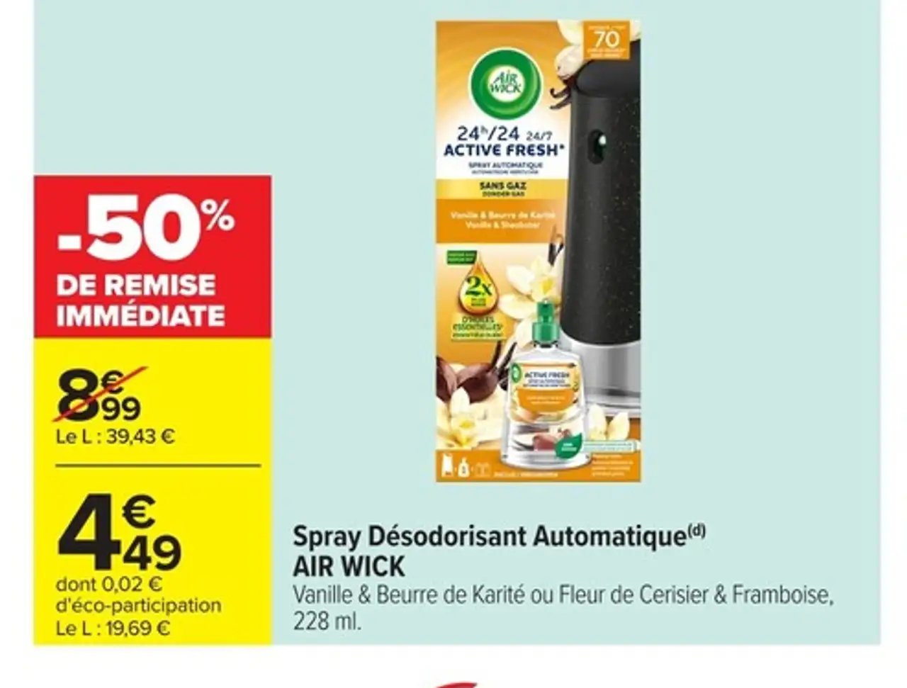 Spray Désodorisant Automatique AIR WICK