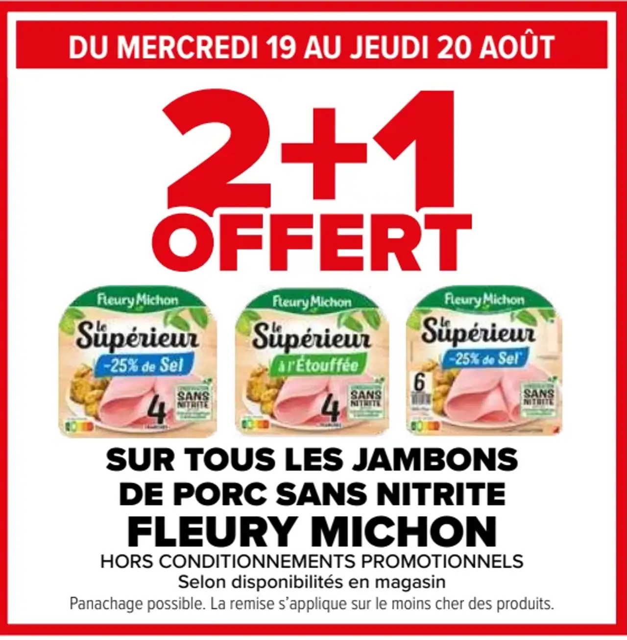 Jambons de porc sans nitrite Fleury Michon