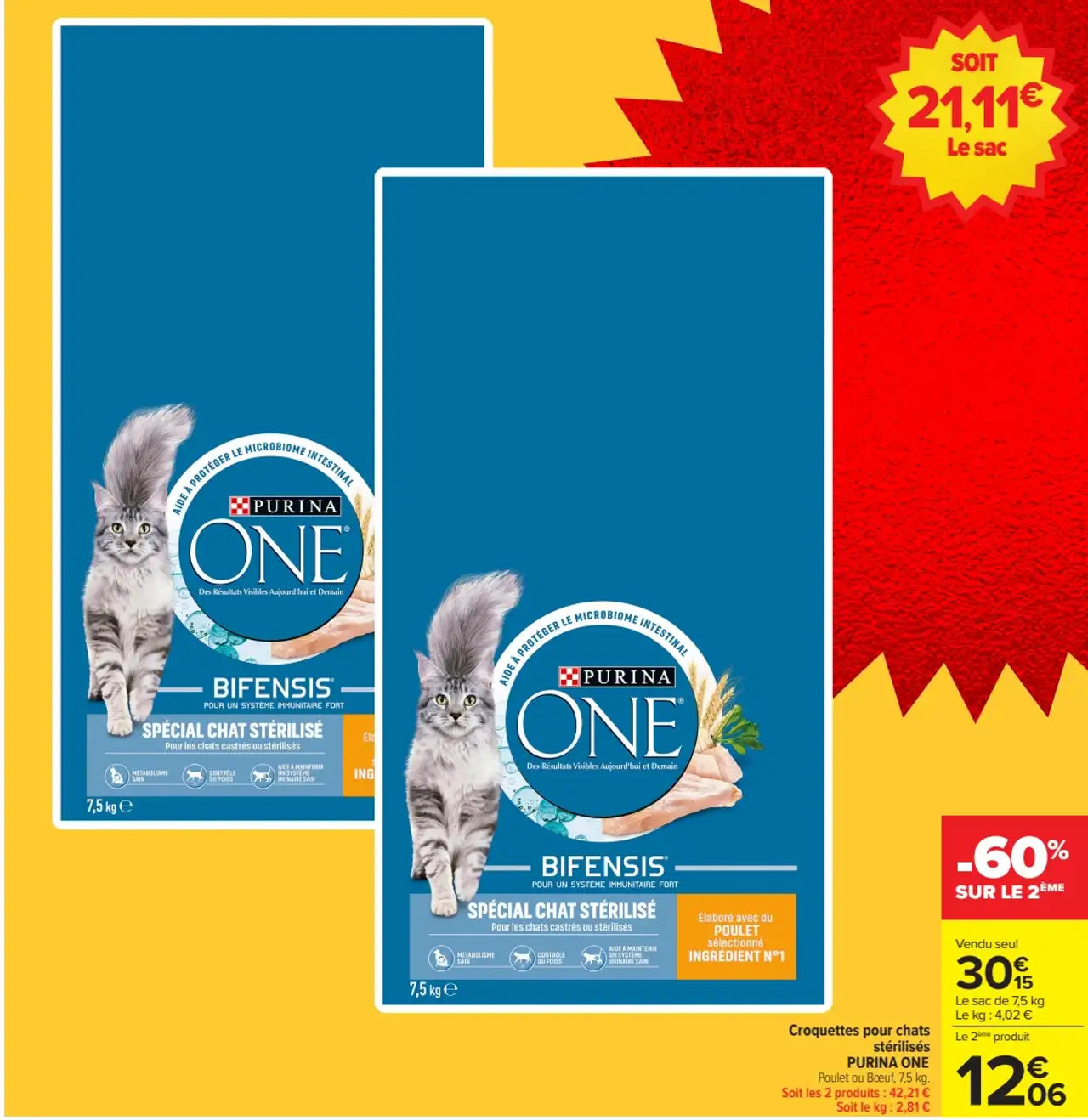 Croquettes pour chats stérilisés PURINA ONE