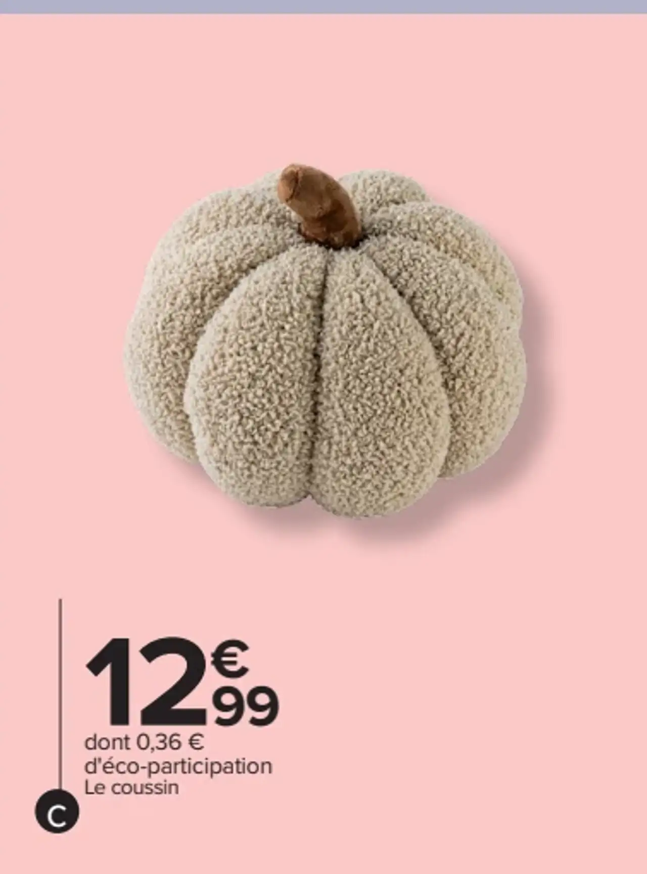 Coussin bouclette Citrouille Tex