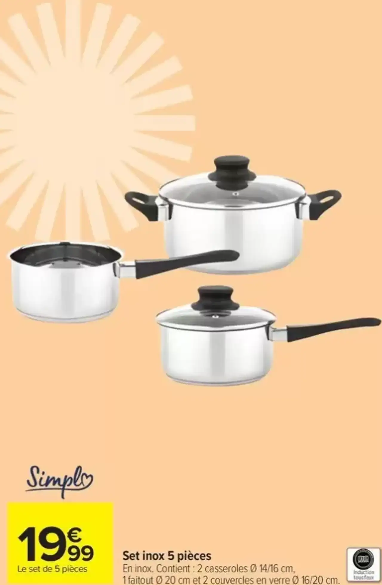 Set inox 5 pièces Simpl