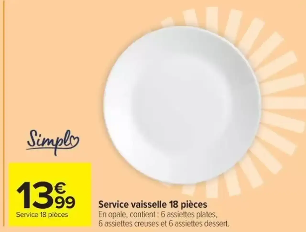 Service vaisselle 18 pièces Simply