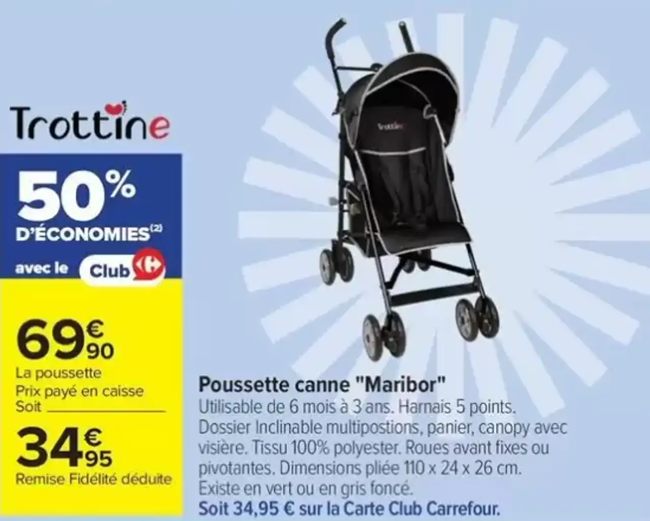 Poussette canne "Maribor" Trottine