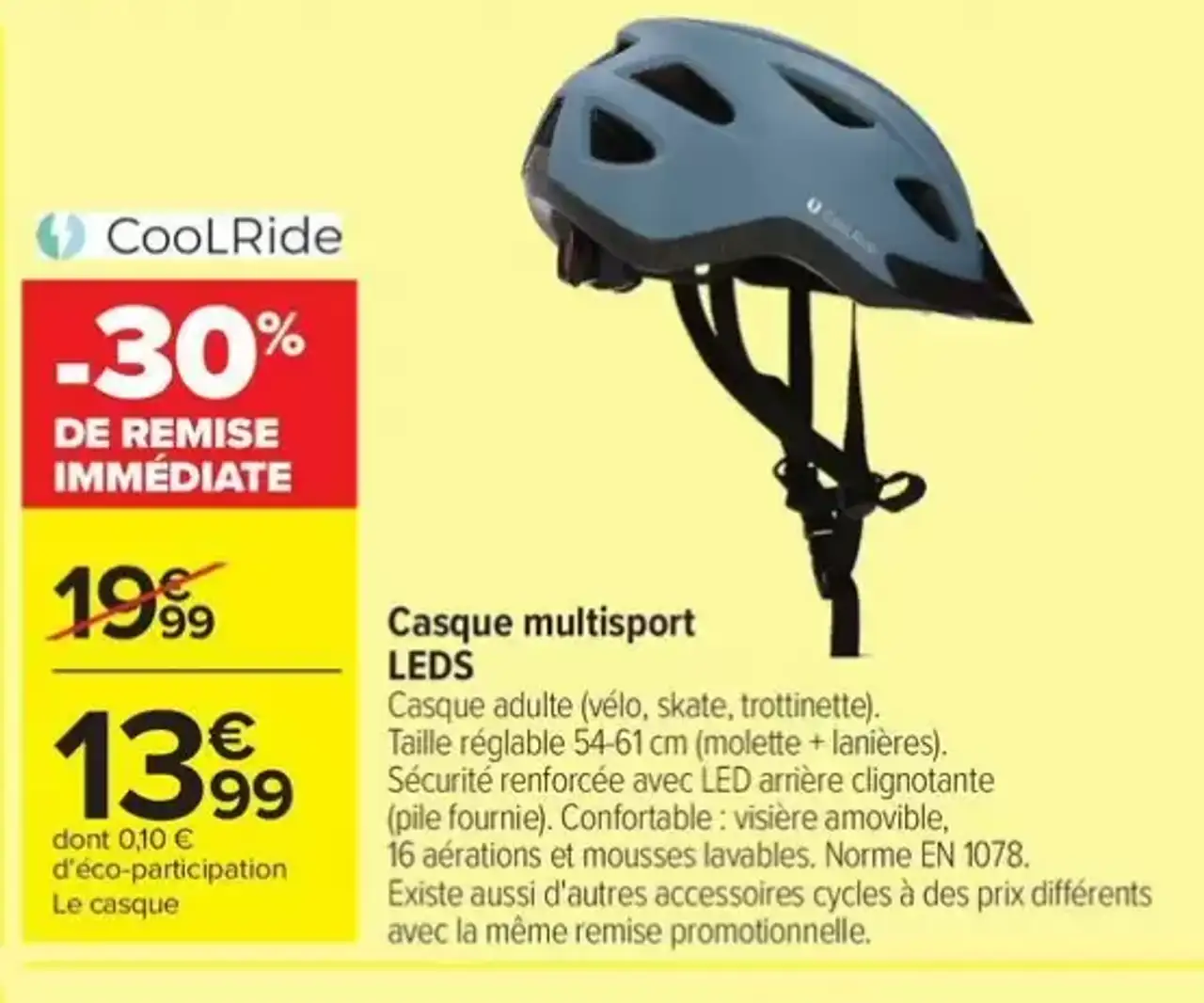 Casque multisport LEDS CoolRide