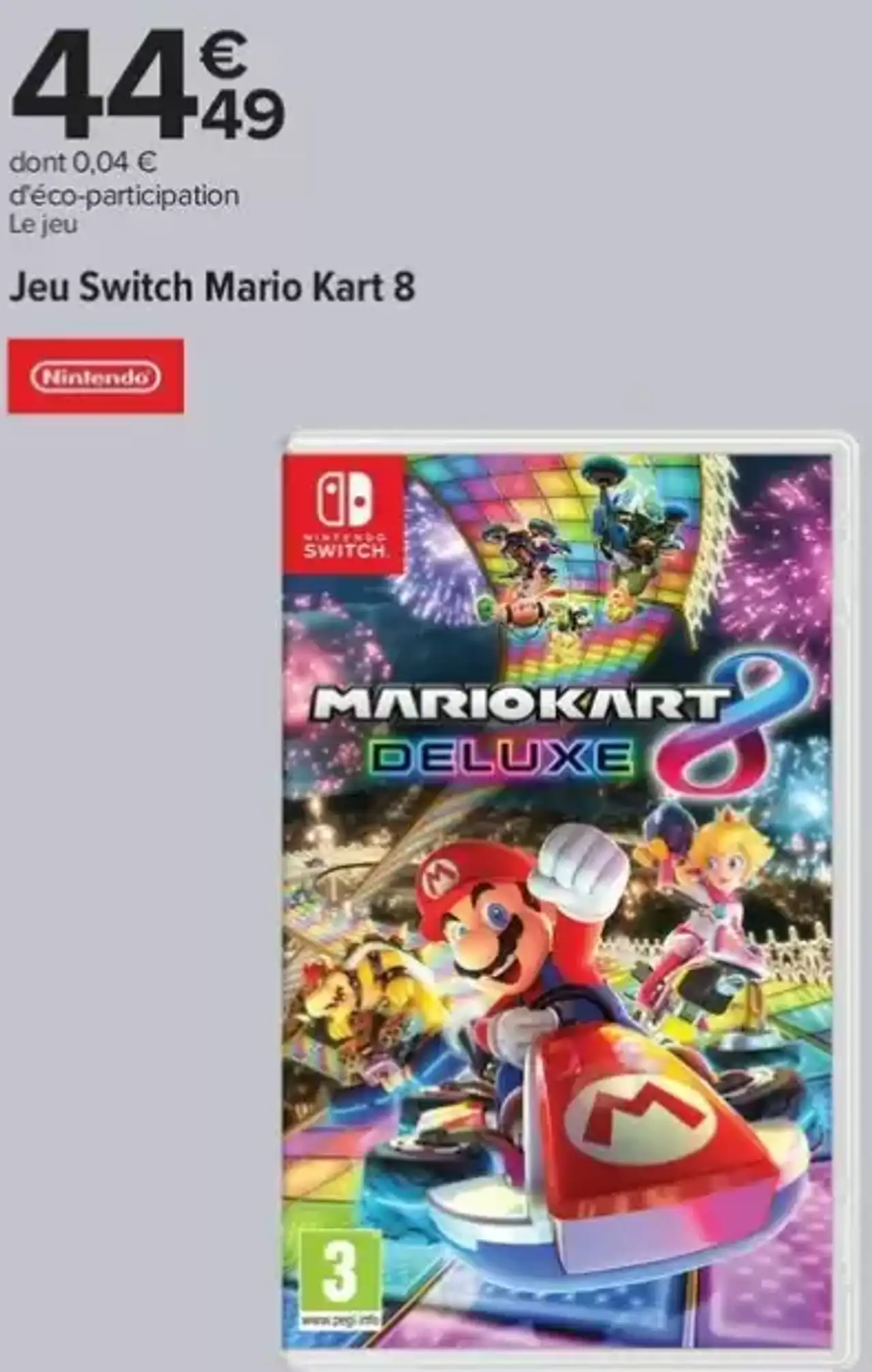Jeu Switch Mario Kart 8 Deluxe