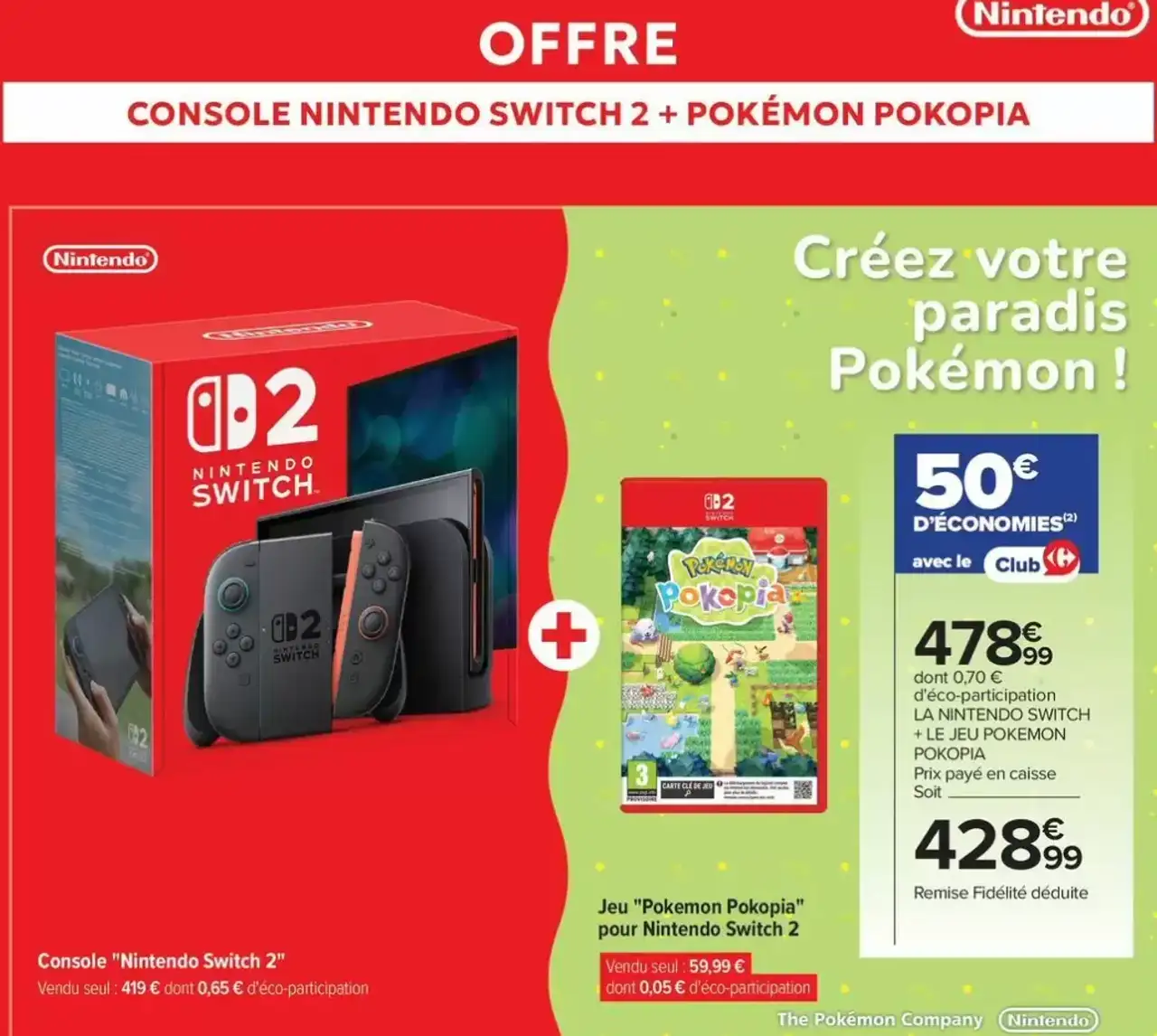 Console Nintendo Switch 2 + Jeu Pokémon Pokopia