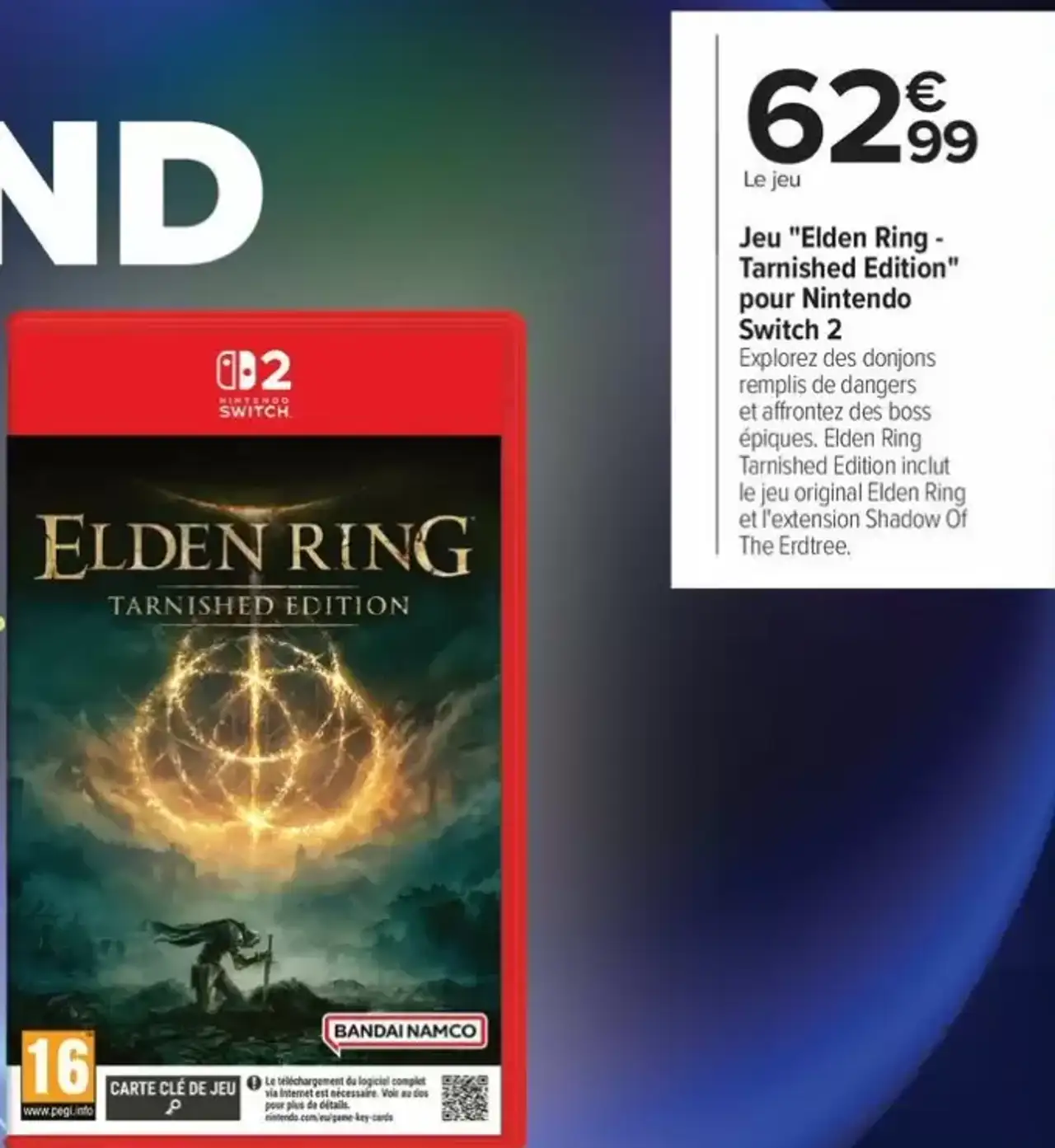 Jeu "Elden Ring - Tarnished Edition" pour Nintendo Switch 2