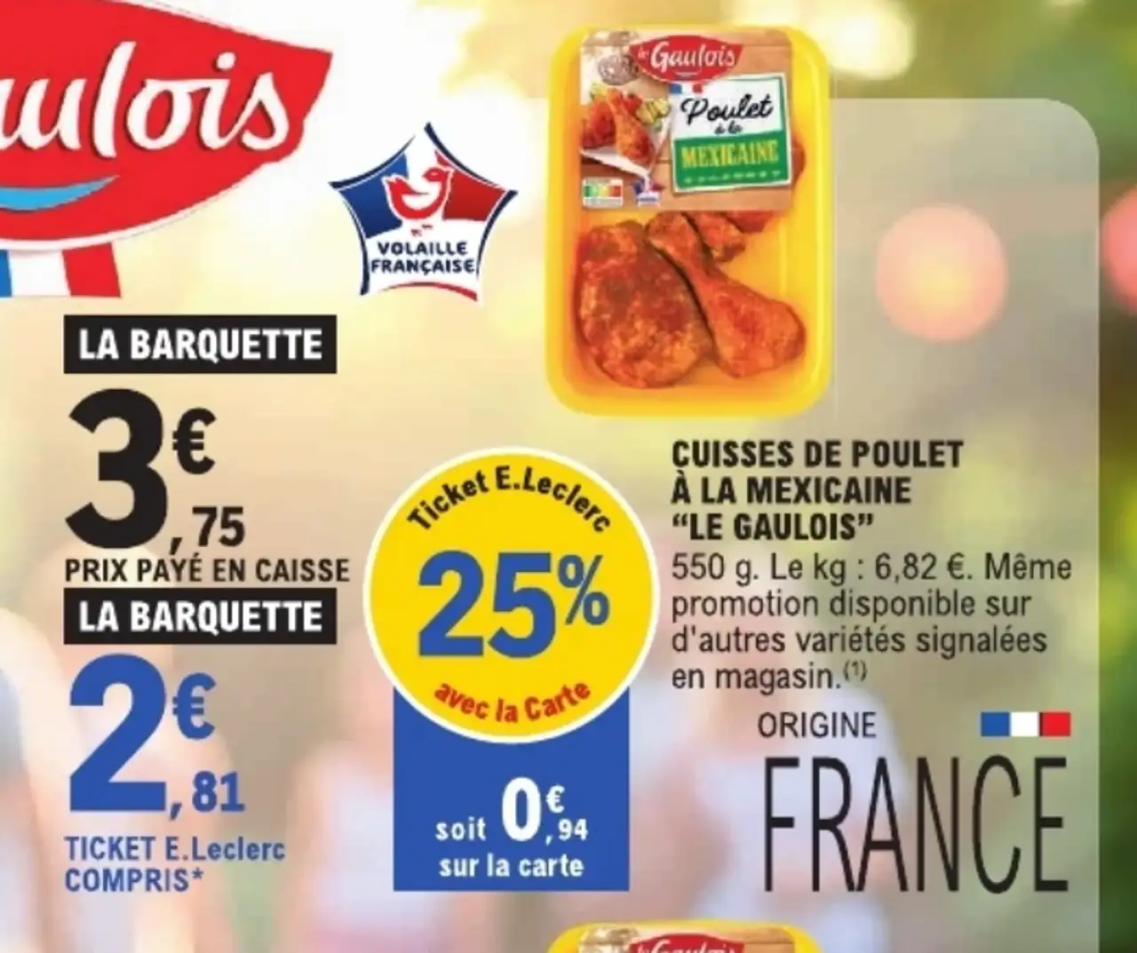 CUISSES DE POULET À LA MEXICAINE "LE GAULOIS"